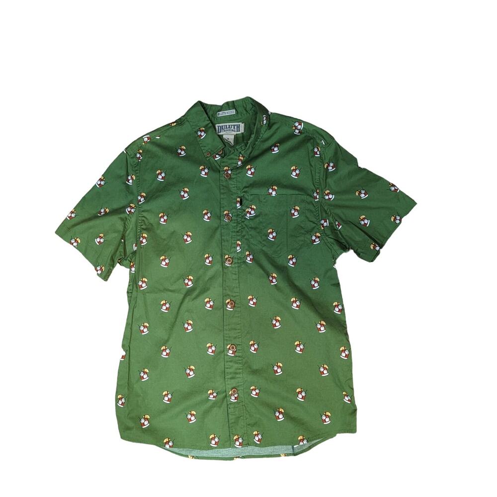 Duluth Mens Shirt LT Green Untucked Relaxed Fit Brandy old fashion Size M